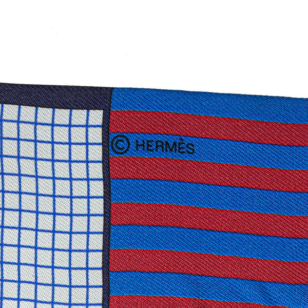 エルメス ツイリー Couvertures Nouvelles 馬着 スカーフ ブルー マルチカラー シルク レディース HERMES 【中古】