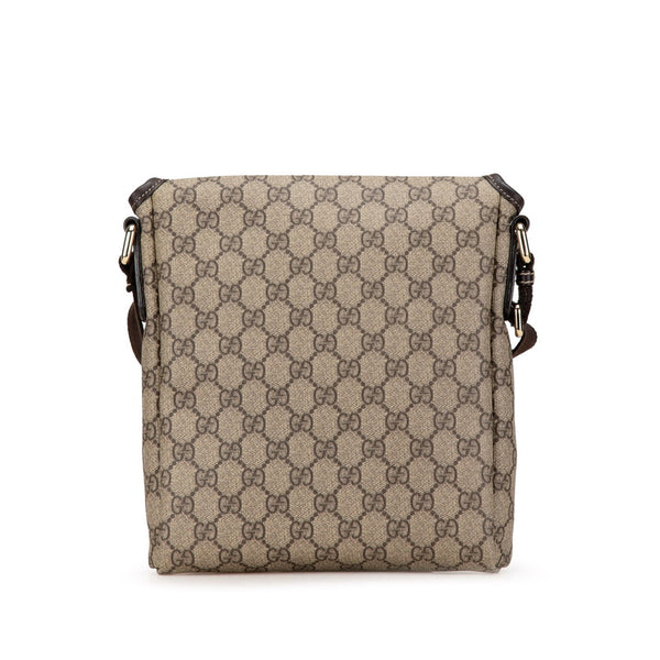 グッチ GGスプリーム 斜め掛け ショルダーバッグ 223666 ベージュ ブラウン PVC レザー レディース GUCCI 【中古】