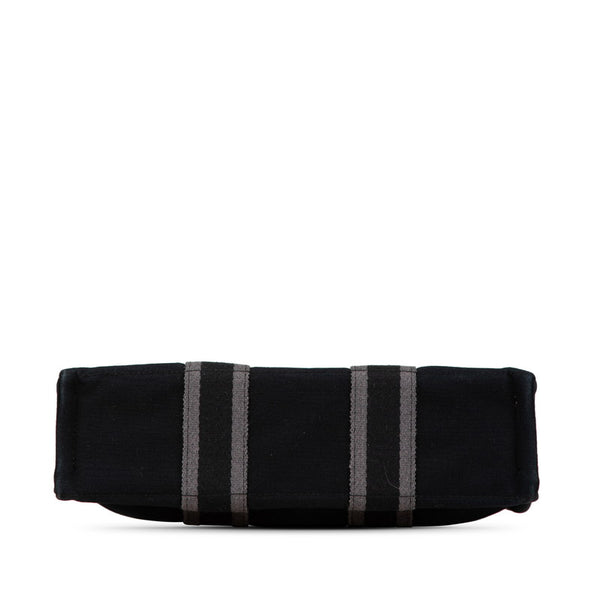 エルメス フールトゥPM ハンドバッグ ブラック グレー キャンバス レディース HERMES 【中古】