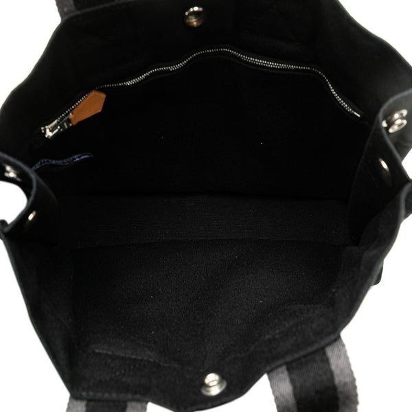 エルメス フールトゥPM ハンドバッグ ブラック グレー キャンバス レディース HERMES 【中古】