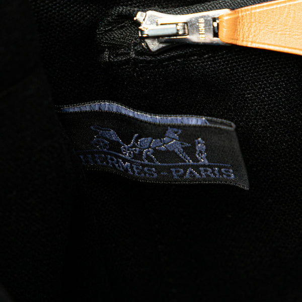 エルメス フールトゥPM ハンドバッグ ブラック グレー キャンバス レディース HERMES 【中古】