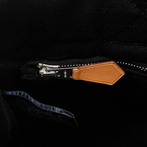 エルメス フールトゥPM ハンドバッグ ブラック グレー キャンバス レディース HERMES 【中古】