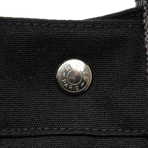 エルメス フールトゥPM ハンドバッグ ブラック グレー キャンバス レディース HERMES 【中古】