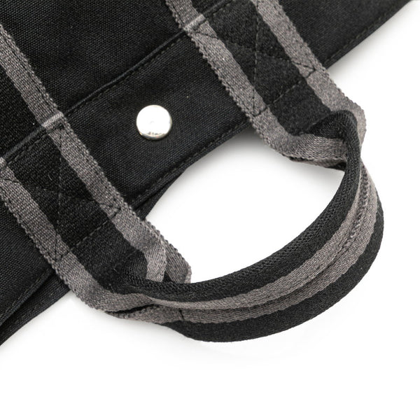 エルメス フールトゥPM ハンドバッグ ブラック グレー キャンバス レディース HERMES 【中古】