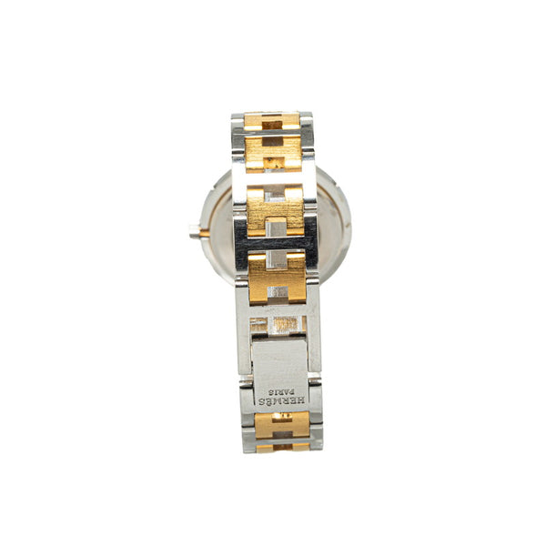 エルメス クリッパー 腕時計 CL4.220 クオーツ アイボリー文字盤 ステンレススチール メッキ レディース HERMES 【中古】
