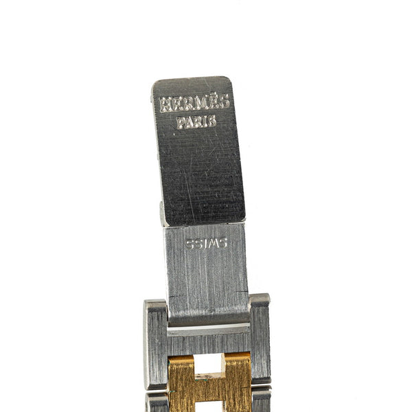 エルメス クリッパー 腕時計 CL4.220 クオーツ アイボリー文字盤 ステンレススチール メッキ レディース HERMES 【中古】
