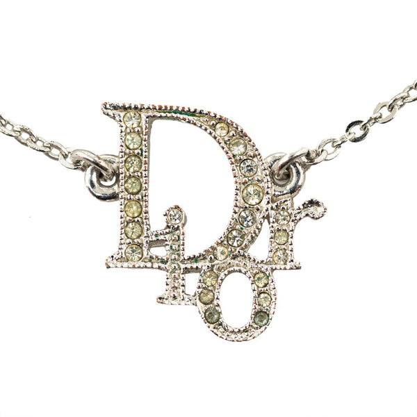 ディオール ロゴ ラインストーン ブレスレット シルバー メタル レディース Dior 【中古】
