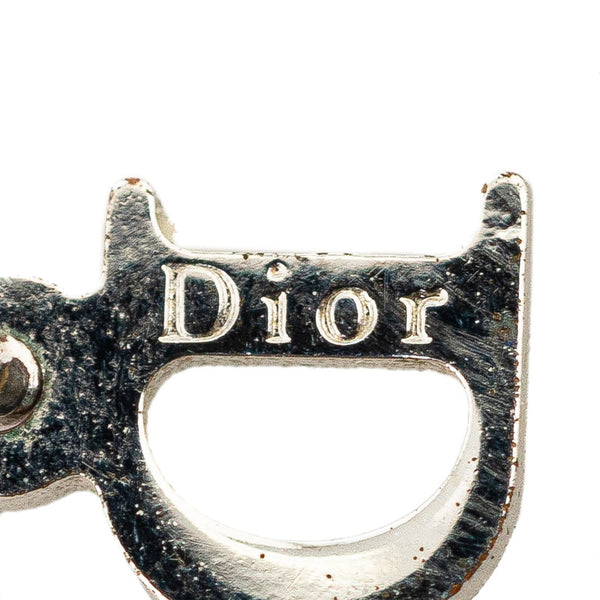 ディオール ロゴ ラインストーン ブレスレット シルバー メタル レディース Dior 【中古】