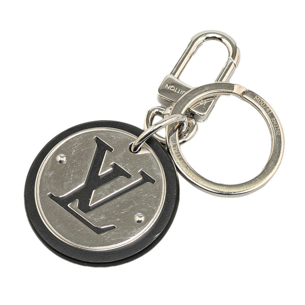 ルイ ヴィトン ポルト クレ LVサークル キーリング キーホルダー M00741 シルバー ブラック メタル レザー レディース LOUIS VUITTON 【中古】