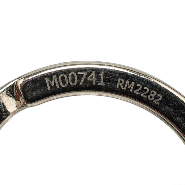 ルイ ヴィトン ポルト クレ LVサークル キーリング キーホルダー M00741 シルバー ブラック メタル レザー レディース LOUIS VUITTON 【中古】