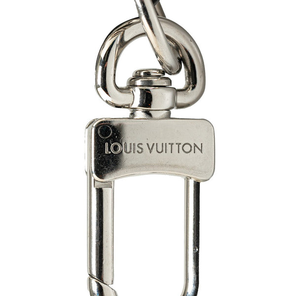 ルイ ヴィトン ポルト クレ LVサークル キーリング キーホルダー M00741 シルバー ブラック メタル レザー レディース LOUIS VUITTON 【中古】