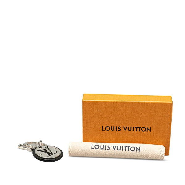 ルイ ヴィトン ポルト クレ LVサークル キーリング キーホルダー M00741 シルバー ブラック メタル レザー レディース LOUIS VUITTON 【中古】