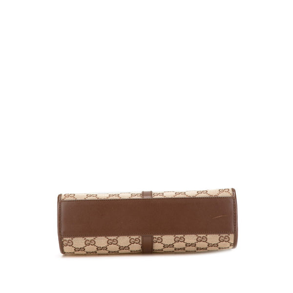 グッチ GGキャンバス ジャッキー ハンドバッグ 002 1065 ベージュ ブラウン キャンバス レザー レディース GUCCI 【中古】