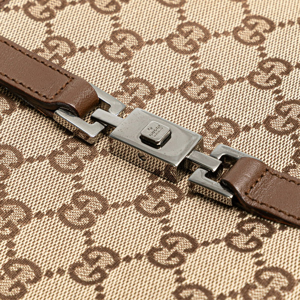 グッチ GGキャンバス ジャッキー ハンドバッグ 002 1065 ベージュ ブラウン キャンバス レザー レディース GUCCI 【中古】