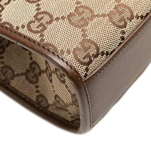 グッチ GGキャンバス ジャッキー ハンドバッグ 002 1065 ベージュ ブラウン キャンバス レザー レディース GUCCI 【中古】