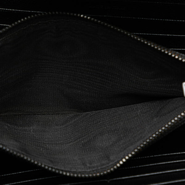 サンローラン Vステッチ YSLロゴ 二つ折り財布 ブラック レザー レディース SAINT LAURENT 【中古】