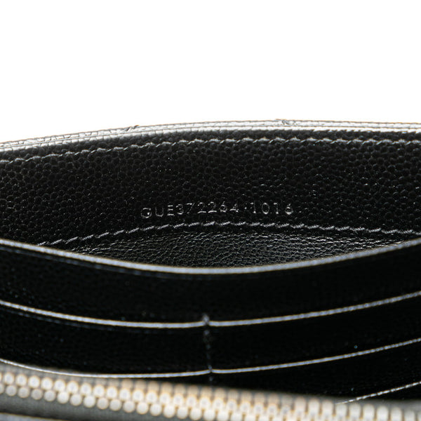 サンローラン Vステッチ YSLロゴ 二つ折り財布 ブラック レザー レディース SAINT LAURENT 【中古】