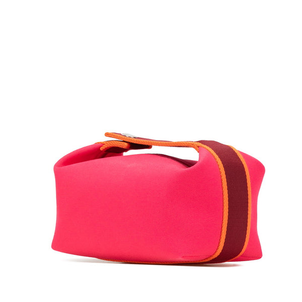 エルメス ブリッド ア ブラックPM ハンドバッグ ポーチ ハイビスカス ピンク トワルアッシュ レディース HERMES 【中古】