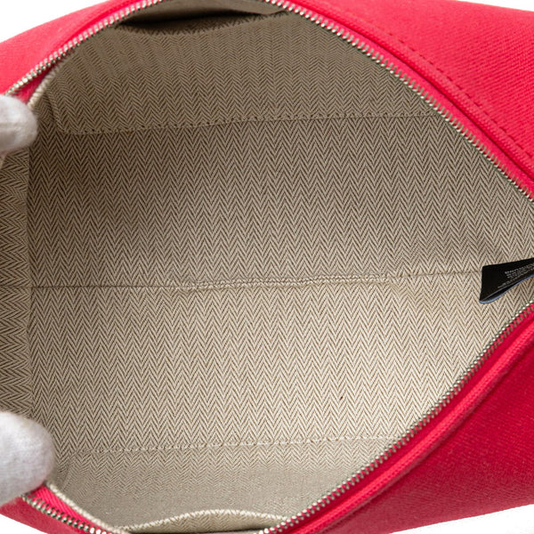 エルメス ブリッド ア ブラックPM ハンドバッグ ポーチ ハイビスカス ピンク トワルアッシュ レディース HERMES 【中古】