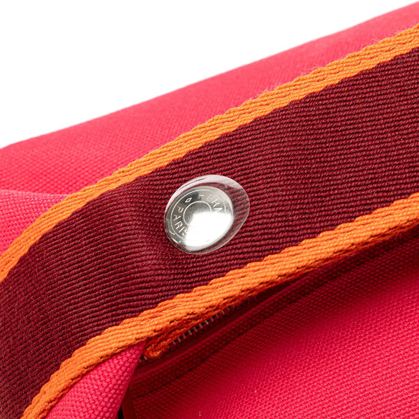 エルメス ブリッド ア ブラックPM ハンドバッグ ポーチ ハイビスカス ピンク トワルアッシュ レディース HERMES 【中古】