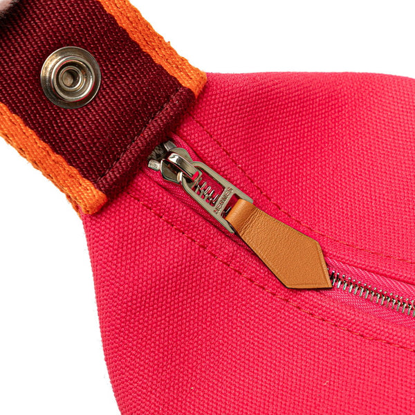 エルメス ブリッド ア ブラックPM ハンドバッグ ポーチ ハイビスカス ピンク トワルアッシュ レディース HERMES 【中古】