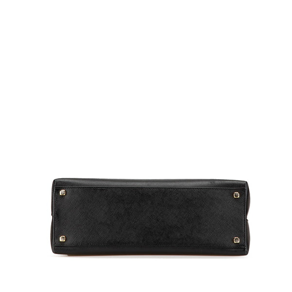 サルヴァトーレフェラガモ ガンチーニ ハンドバッグ ショルダーバッグ 2WAY AF-21 0290 ブラック レザー レディース Salvatore Ferragamo 【中古】