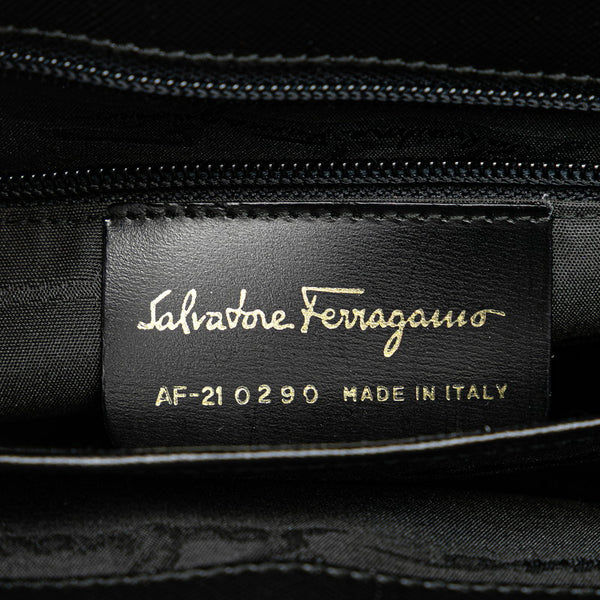 サルヴァトーレフェラガモ ガンチーニ ハンドバッグ ショルダーバッグ 2WAY AF-21 0290 ブラック レザー レディース Salvatore Ferragamo 【中古】
