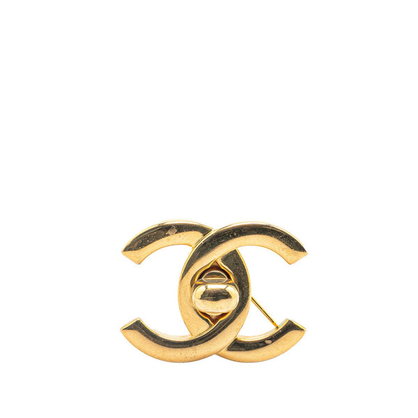 シャネル ヴィンテージ ターンロック ココマーク ブローチ ゴールド メッキ レディース CHANEL 【中古】