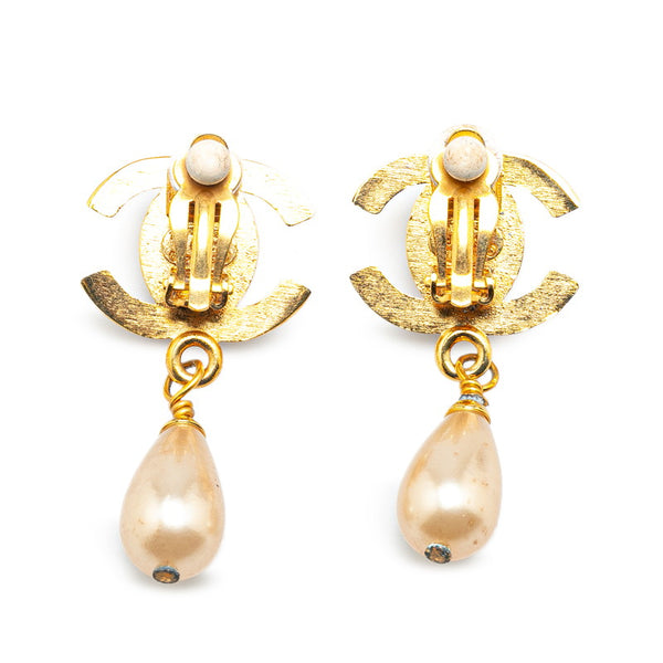 シャネル ココマーク ターンロック イヤリング ゴールド メッキ フェイクパール レディース CHANEL 【中古】