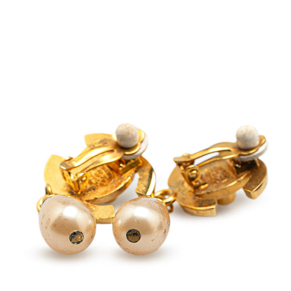 シャネル ココマーク ターンロック イヤリング ゴールド メッキ フェイクパール レディース CHANEL 【中古】