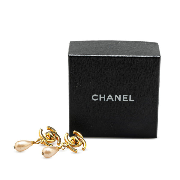 シャネル ココマーク ターンロック イヤリング ゴールド メッキ フェイクパール レディース CHANEL 【中古】