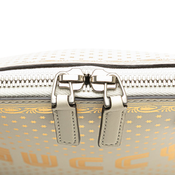 グッチ GUCCY SEGA プリント ミニ 斜め掛け ショルダーバッグ 511189 ホワイト ゴールド レザー レディース GUCCI 【中古】