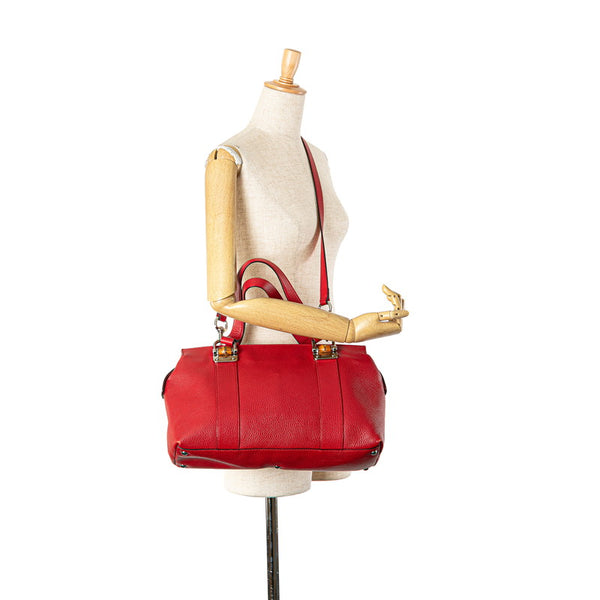 グッチ バンブー ハンドバッグ ショルダーバッグ 2WAY 355772 レッド レザー レディース GUCCI 【中古】