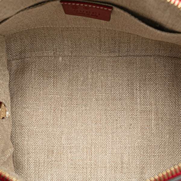 グッチ マイクログッチシマ ハンドバッグ ショルダーバッグ 2WAY 449654 レッド レザー レディース GUCCI 【中古】