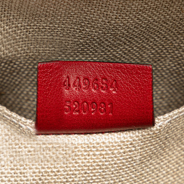 グッチ マイクログッチシマ ハンドバッグ ショルダーバッグ 2WAY 449654 レッド レザー レディース GUCCI 【中古】