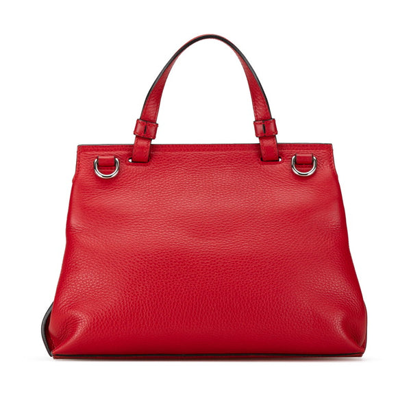 グッチ バンブー デイリー ハンドバッグ ショルダーバッグ 2WAY 370831 レッド レザー レディース GUCCI 【中古】