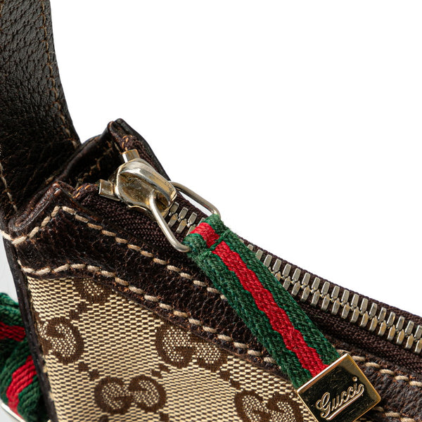 グッチ GGキャンバス プリンシー ショルダーバッグ 162895 ベージュ ブラウン レザー キャンバス レディース GUCCI 【中古】