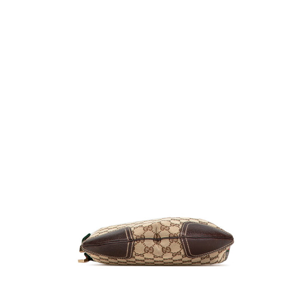 グッチ GGキャンバス プリンシー ショルダーバッグ 162895 ベージュ ブラウン レザー キャンバス レディース GUCCI 【中古】