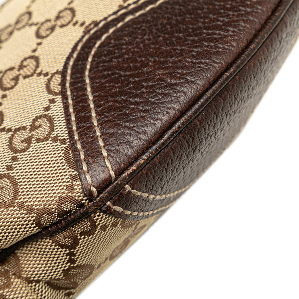 グッチ GGキャンバス プリンシー ショルダーバッグ 162895 ベージュ ブラウン レザー キャンバス レディース GUCCI 【中古】