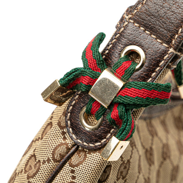 グッチ GGキャンバス プリンシー ショルダーバッグ 162895 ベージュ ブラウン レザー キャンバス レディース GUCCI 【中古】