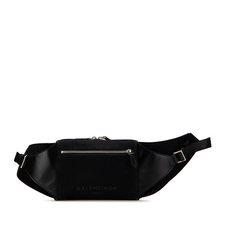 バレンシアガ ウエストバッグ ボディバッグ 436625 ブラック キャンバス レザー メンズ BALENCIAGA 【中古】