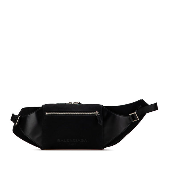 バレンシアガ ウエストバッグ ボディバッグ 436625 ブラック キャンバス レザー メンズ BALENCIAGA 【中古】