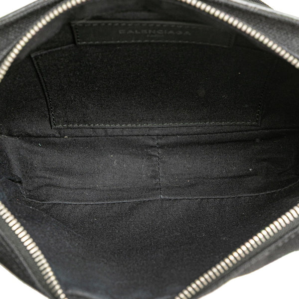 バレンシアガ ウエストバッグ ボディバッグ 436625 ブラック キャンバス レザー メンズ BALENCIAGA 【中古】