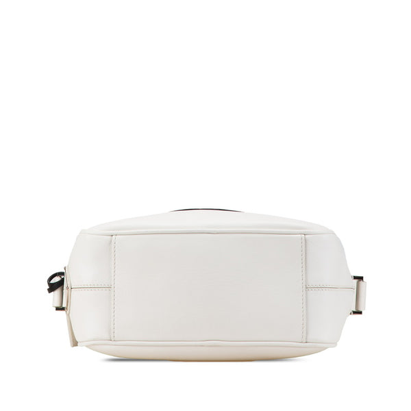 プラダ 三角ロゴプレート コミック プリント 斜め掛け ショルダーバッグ ホワイト レザー レディース PRADA 【中古】