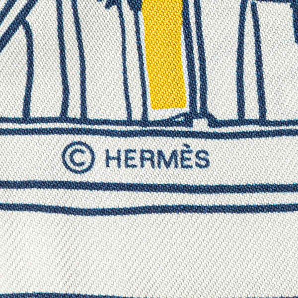 エルメス ツイリー RAYURES D'ETE スカーフ ホワイト マルチカラー シルク レディース HERMES 【中古】