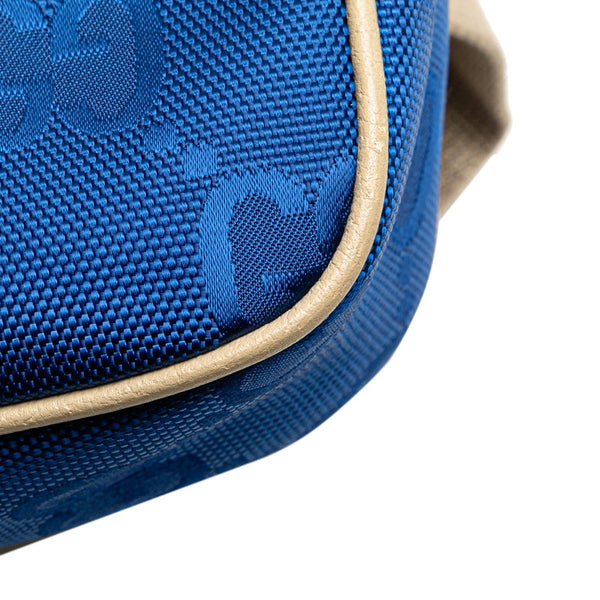 グッチ GGナイロン オブ ザ グリッド ボディバッグ ウエストバッグ 631342 ブルー ベージュ ナイロン レザー レディース GUCCI 【中古】