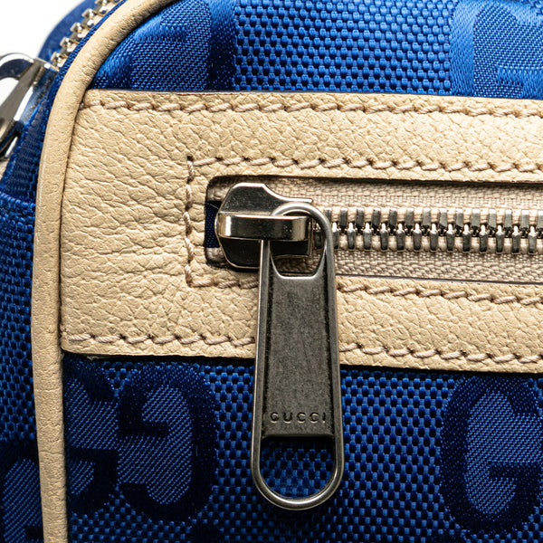 グッチ GGナイロン オブ ザ グリッド ボディバッグ ウエストバッグ 631342 ブルー ベージュ ナイロン レザー レディース GUCCI 【中古】
