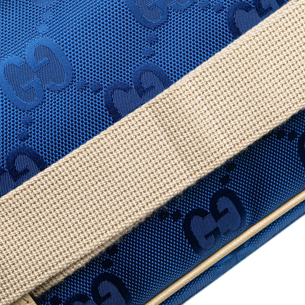 グッチ GGナイロン オブ ザ グリッド ボディバッグ ウエストバッグ 631342 ブルー ベージュ ナイロン レザー レディース GUCCI 【中古】