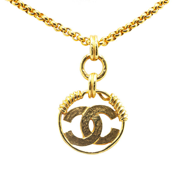 シャネル ヴィンテージ ココマーク ラウンド ネックレス ゴールド メッキ レディース CHANEL 【中古】