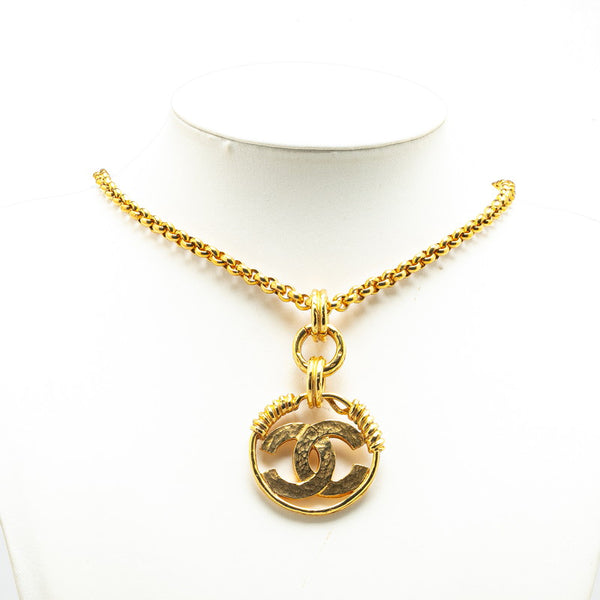 シャネル ヴィンテージ ココマーク ラウンド ネックレス ゴールド メッキ レディース CHANEL 【中古】